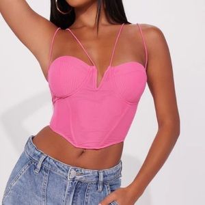Fashion Nova Sara Corset Top Fuchsia